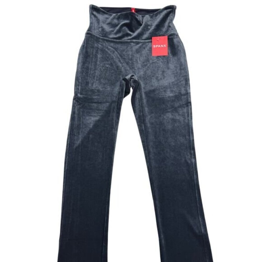 Spanx Velvet High Rise Contoured Power Waistband Shaping Leggings Size XS Navy - Picture 3 of 6